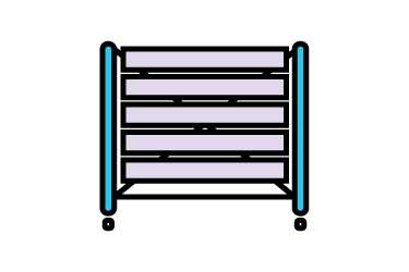 Racks muraux, racks à rouleaux, pinces pour rouleaux, sacs à outils, chariots de transport et plus encore pour les professionnels de l'impression et de la signalisation.